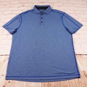 Lululemon Polo Shirt Mens Fits As Size XL Blue Golf Performance Spread Collar